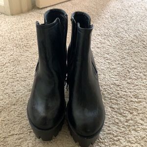 Chunky black booties